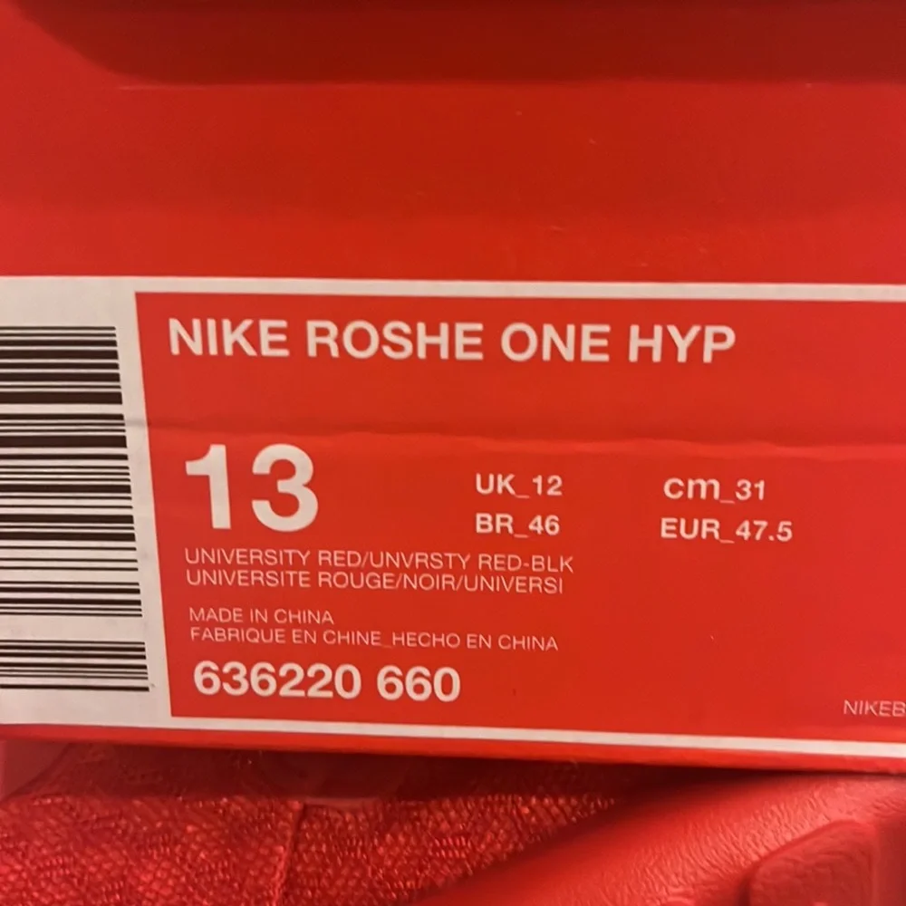 Nike Rosherun Roshe One HYP Shoes Sneakers new Red October 636220 660 Mens Sz 13
